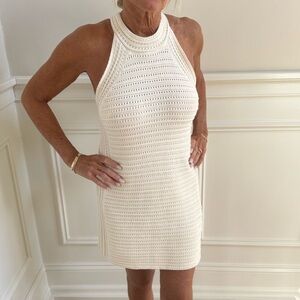 GAP Cream Crochet Halter Dress, XS